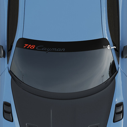 Adesivo decalcomania per parabrezza con logo Porsche Turbo GT con strisce di sfondo
