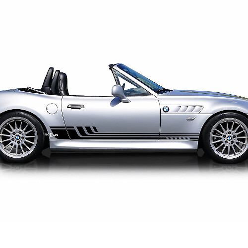 Coppia di adesivi in vinile con 4 strisce per pannelli inferiori laterali delle porte BMW
