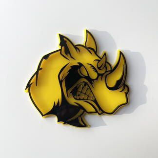 Badge 3D personalizzato Logo Rhino Angry Emblema dei badge Fender
 1