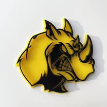 Badge 3D personalizzato Logo Rhino Angry Emblema dei badge Fender
 3