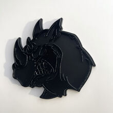 Badge 3D personalizzato Logo Rhino Angry Emblema badge Fender nero
 2