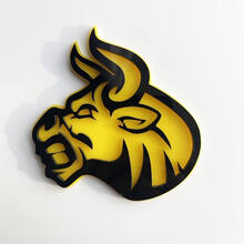 Distintivo 3D personalizzato Logo Bull Angry Emblema dei distintivi Fender
 4