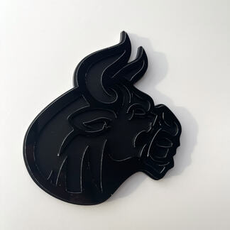 Badge 3D personalizzato Logo Bull Angry Emblema badge Fender nero e nero
