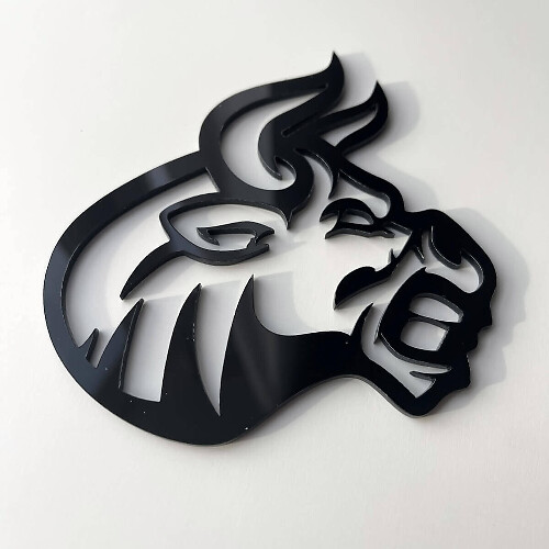 Emblema Parafango 3D Toro Arrabbiato Nero Lucido