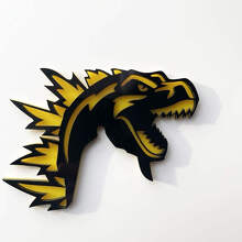 Distintivo 3D personalizzato Logo Godzilla Angry Emblema dei distintivi Fender
 2