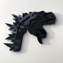 Distintivo 3D personalizzato Logo Godzilla Angry Emblema distintivi Fender grigio e nero
 3