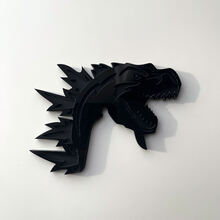 Distintivo 3D personalizzato Logo Godzilla Angry Emblema distintivi Fender grigio e nero
 4