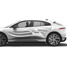 Adesivo Jaguar I Pace Side Tattoo Stripes Grafica porte decalcomania Linee logo
 3