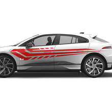 Adesivo Jaguar I Pace Side Modern Graphics Doors decalcomania con linee logo
 2