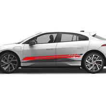 Adesivo Jaguar I Pace Side 2 colori strisce moderne grafica decalcomania linee logo
 2