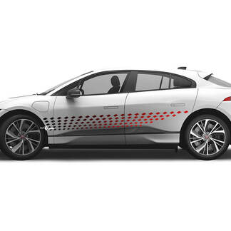 Adesivo con logo Jaguar I-Pace per porte laterali sfumate a strisce di colore
