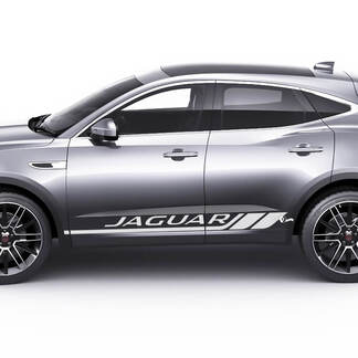 Jaguar E-Pace porte laterali strisce a scacchi decalcomania grafica Adesivo con logo
 1