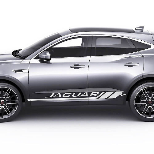Jaguar E-Pace porte laterali strisce a scacchi decalcomania grafica Adesivo con logo
