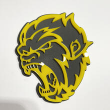 Angry Yeti Sasquatch Bigfoot Distintivo 3D Emblema distintivo giallo lucido vs grigio Fender
 4