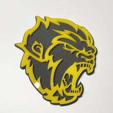 Angry Yeti Sasquatch Bigfoot Distintivo 3D Emblema distintivo giallo lucido vs grigio Fender
 5