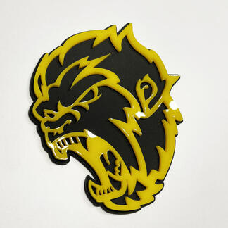 Distintivo 3D Angry Yeti Sasquatch Bigfoot Emblema distintivi parafango giallo lucido vs nero opaco
 1