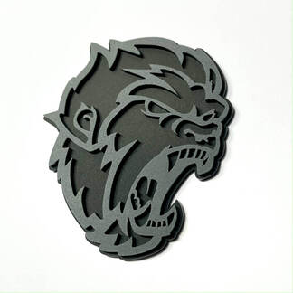 Angry Yeti Sasquatch Bigfoot Distintivo 3D Emblema dei distintivi del parafango grigio vs nero
 1