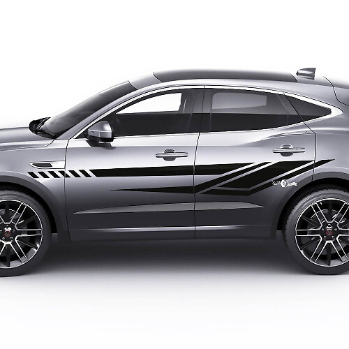 Jaguar E-Pace Strisce Grafiche Moderne per Portiere Laterali Adesivo Logo
