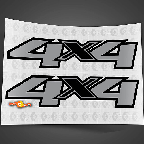 Adesivo in Vinile Laterale Stile Monocromatico Logo 4X4