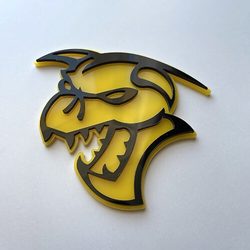 Hellcat Demon 3D Badge Nero vs Giallo Fender Badges Emblema
