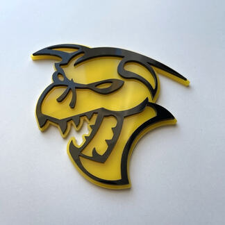 Distintivo 3D Hellcat Demon Emblema badge parafango nero vs giallo
