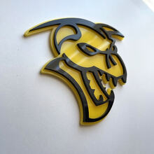 Hellcat Demon 3D Badge Nero vs Giallo Fender Badges Emblema
 3