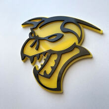 Hellcat Demon 3D Badge Nero vs Giallo Fender Badges Emblema
 4