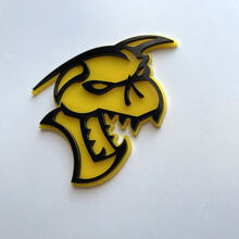 Distintivo 3D Hellcat Demon Emblema badge parafango nero vs giallo
 5