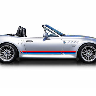 Coppia adesivi decalcomania in vinile per porte laterali del pannello inferiore BMW M Stripes
 1