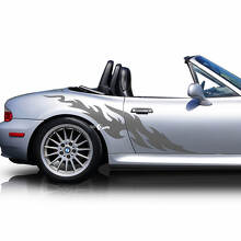 Adesivo decalcomania in vinile a tre strisce per porte laterali con fiamma
 3