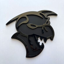 Distintivo 3D Hellcat Demon Emblema badge parafango nero vs nero
 3