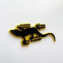 Emblema dei distintivi del parafango nero e giallo del distintivo Gecko 3D
 3