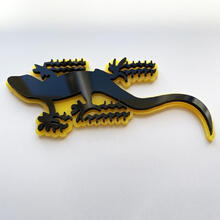 Emblema dei distintivi del parafango nero e giallo del distintivo Gecko 3D
 4