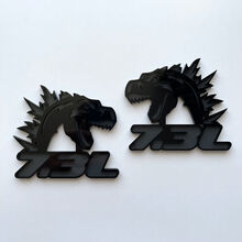 Godzilla 7.3L MEGAZILLA Ford Performance 7.3L Distintivo 3D Emblema distintivi parafango nero vs grigio
 4