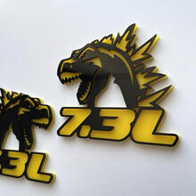 Godzilla 7.3L MEGAZILLA Ford Performance 7.3L Distintivo 3D Emblema distintivo parafango nero vs giallo
 4