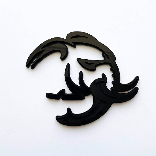 Distintivo Paraurti HellElephant 3D Nero su Nero