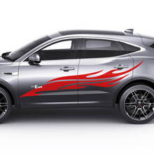 Adesivo logo Jaguar E-Pace Side Flame Tribal Doors Decalcomania grafica
 3