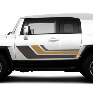 Toyota FJ Cruiser L Retro Vintage Side Door Stripes Grafica decalcomania
