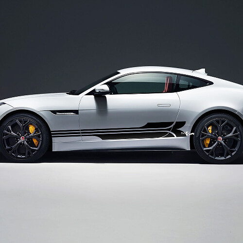 Adesivo con logo Jaguar F-Type R Side Stripes Racing Graphics Decalcomania per porte
