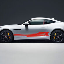 Adesivo con logo Jaguar F-Type R Side Stripes Racing Graphics Decalcomania per porte
 3