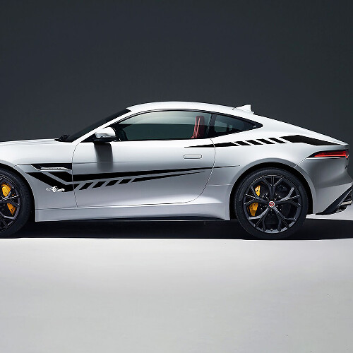 Jaguar F-Type R Side Strobe Stripes Racing Graphics Decalcomania per porte Adesivo con logo
