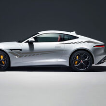 Jaguar F-Type R Side Strobe Stripes Racing Graphics Decalcomania per porte Adesivo con logo
 2