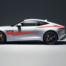 Jaguar F-Type R Side Strobe Stripes Racing Graphics Decalcomania per porte Adesivo con logo
 3