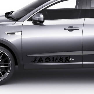 Coppia adesivi con logo Jaguar E-Pace per porte laterali, grafica distrutta
 1