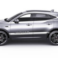 Coppia adesivi con logo Jaguar E-Pace per porte laterali con logo a strisce grafiche
 2