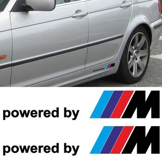 2x BMW powered by M M3 M5 M6 325 328 540 Decalcomania lato adesivo Logo emblema personalizzato
