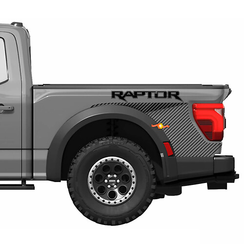 Grafica laterale del comodino adatta al kit di decalcomanie in vinile Ford F150 Raptor R del 2024 strisce 2

