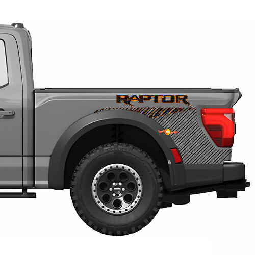 Grafica laterale del comodino adatta al kit di decalcomanie in vinile Ford F150 Raptor R del 2024 strisce 3
