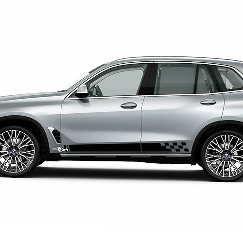 Strisce a scacchi per adesivo decalcomania in vinile per porte laterali BMW X5 G05
