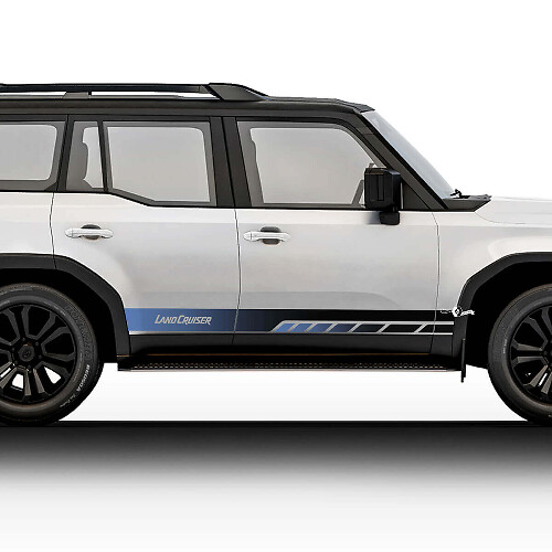 Kit 2 Adesivi in Vinile con Strisce Vintage Lettere per Toyota Land Cruiser